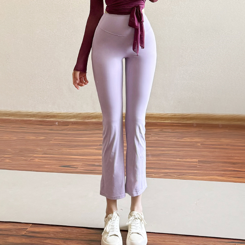 高腰蜜桃提臀微喇瑜伽裤女小个子运动裤普拉提训练健身裤秋季