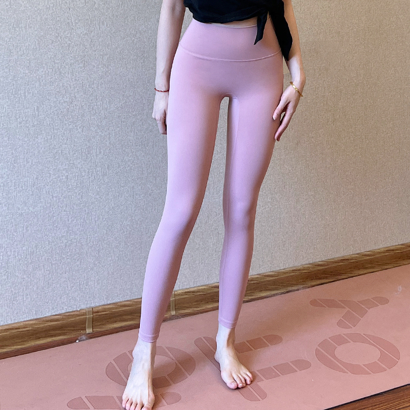 蜜桃臀粉色瑜伽裤女高腰收腹