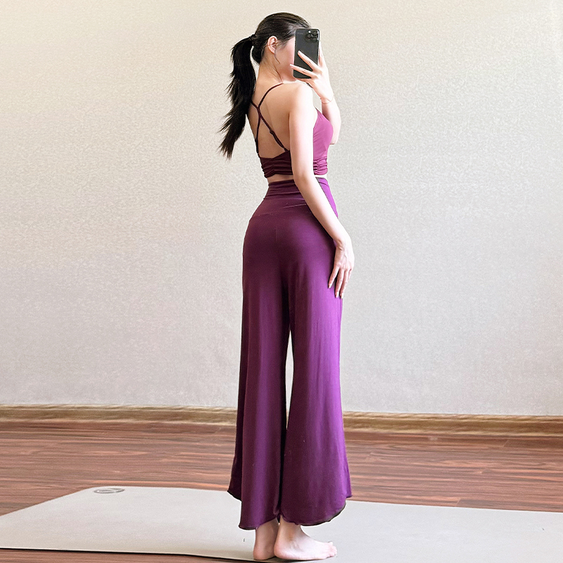 高级感内观流瑜伽服套装女普拉提训练运动背心宽松健身裤夏季薄款