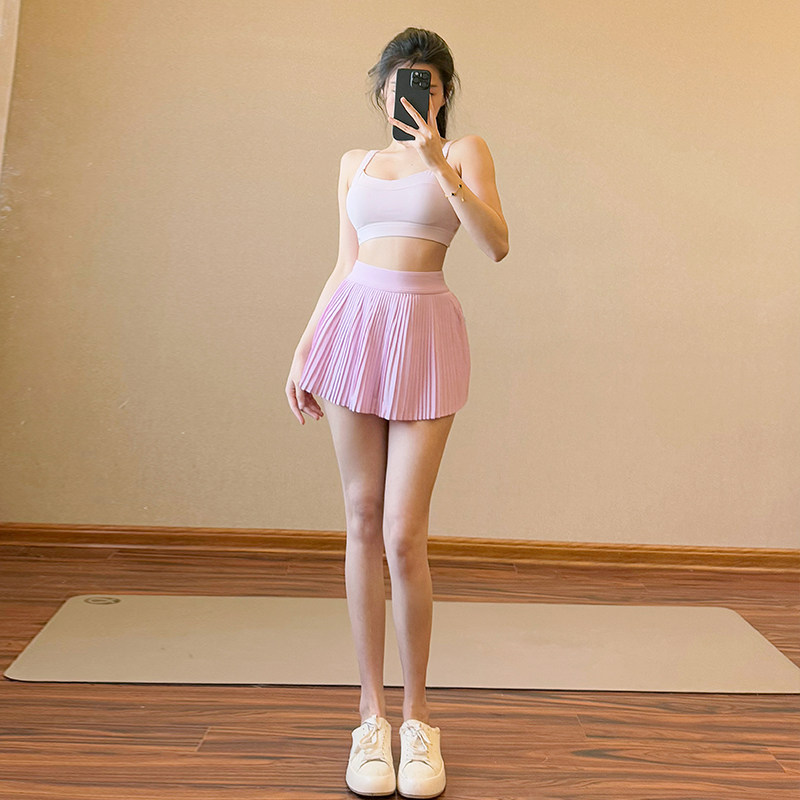 速干运动半身裙女大码夏网球裙防走光健身瑜伽短款羽毛球百褶裙裤图片