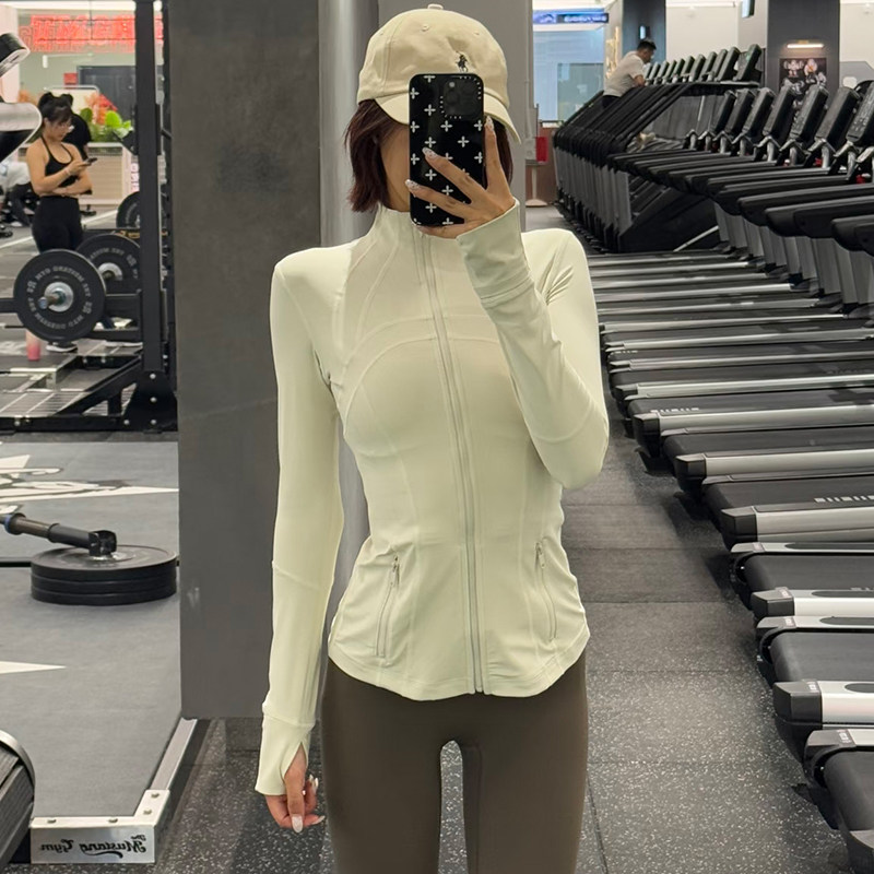 拉链健身外套女立领修身显瘦跑步夹克上衣紧身裸感训练瑜伽服秋冬,运动服/休闲服装,健身衣,淘宝优惠券,粉丝福利购,淘宝优惠卷