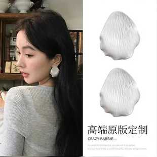 fever同款 耳饰 拉丝弧形花瓣耳钉女冷淡风高级感贝壳耳环小众个性