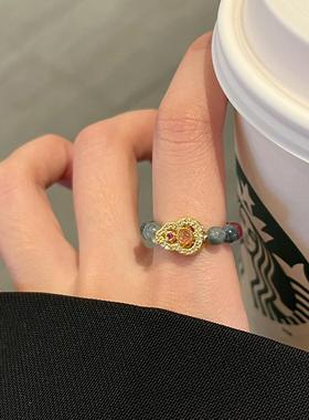 碧玺葫芦串珠戒指女2025年新款