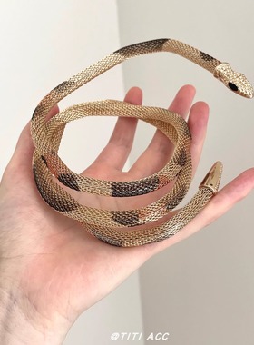 欧美复古蛇形多层手镯女中古vintage气质项圈时尚个性高级感臂环