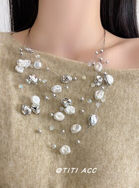 复古民族风彩色亚克力吊坠项链