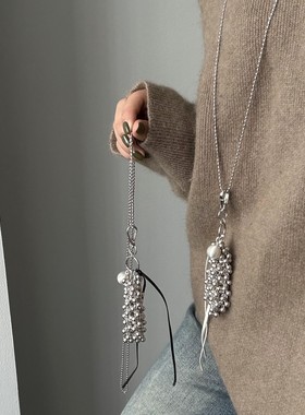 ins冷淡风拉丝葡萄串流苏项链女