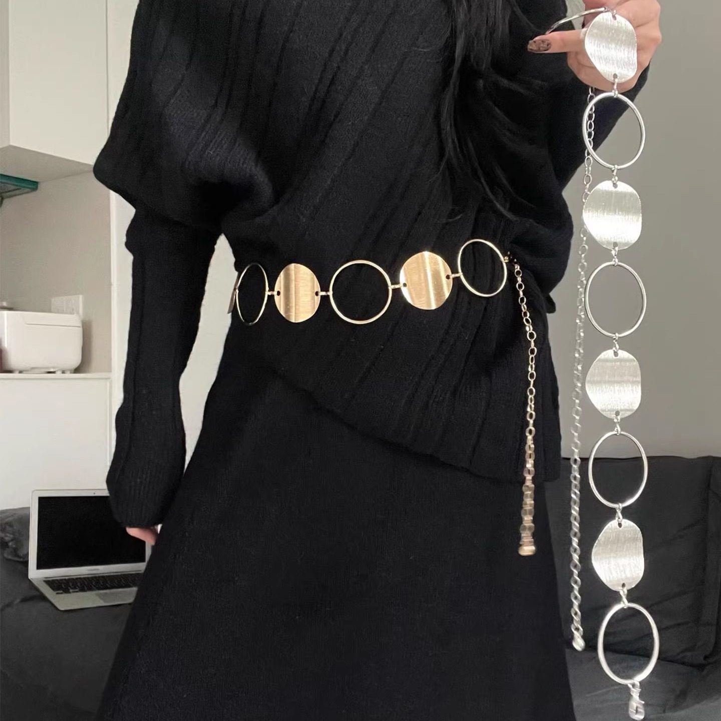 精致复古高级感金属圆环腰链女2025新款夸张大气腰带配裙子装饰品,服饰配件/皮带/帽子/围巾,腰带/皮带/腰链,淘宝优惠券,粉丝福利购,淘宝优惠卷