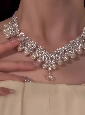 高级珍珠项链宴会礼服颈链