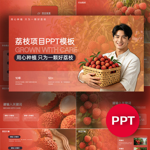 荔枝PPT荔枝项目公司企业介绍ppt模板农业种植汇报答辩路演课件