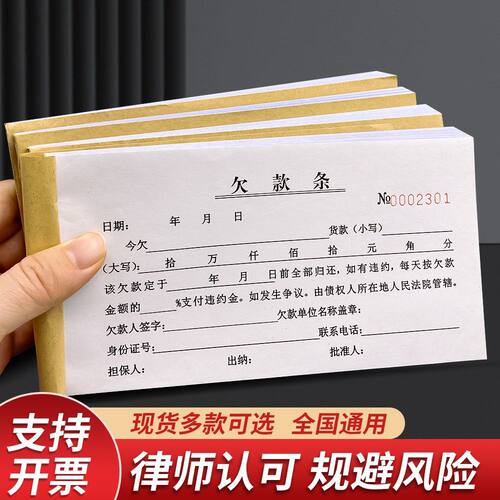 正规欠款借条凭证欠条借款单