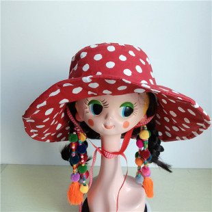 福利款复古可爱小红帽出游度假宽边大头围显脸小百搭遮阳帽渔夫帽