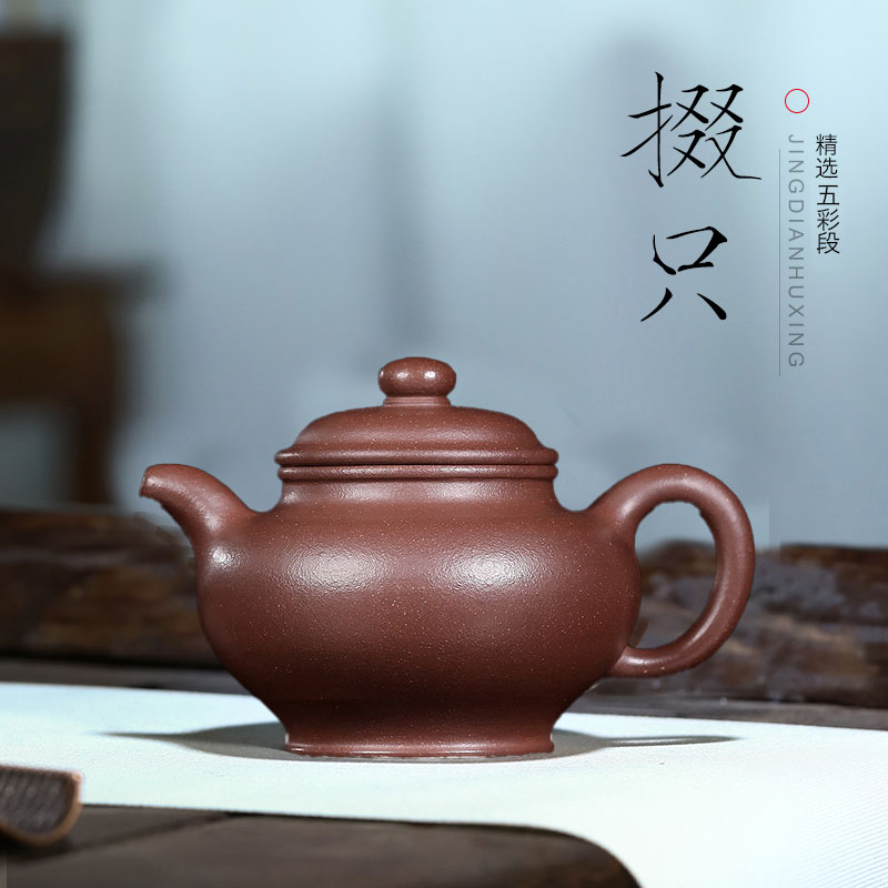 正品宜兴紫砂壶纯手工原矿紫泥紫玉金砂掇只壶网红茶壶泡茶专用