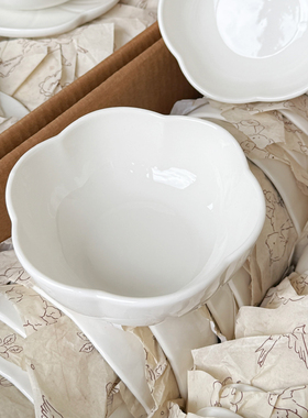 【麦记同款陶瓷碗】糖水碗高颜值花瓣甜品碗沙拉燕麦碗早餐双皮奶