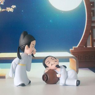 汽车摆件诗仙李白摆件斗酒作诗装饰品太白醉酒桌面家居装饰可爱