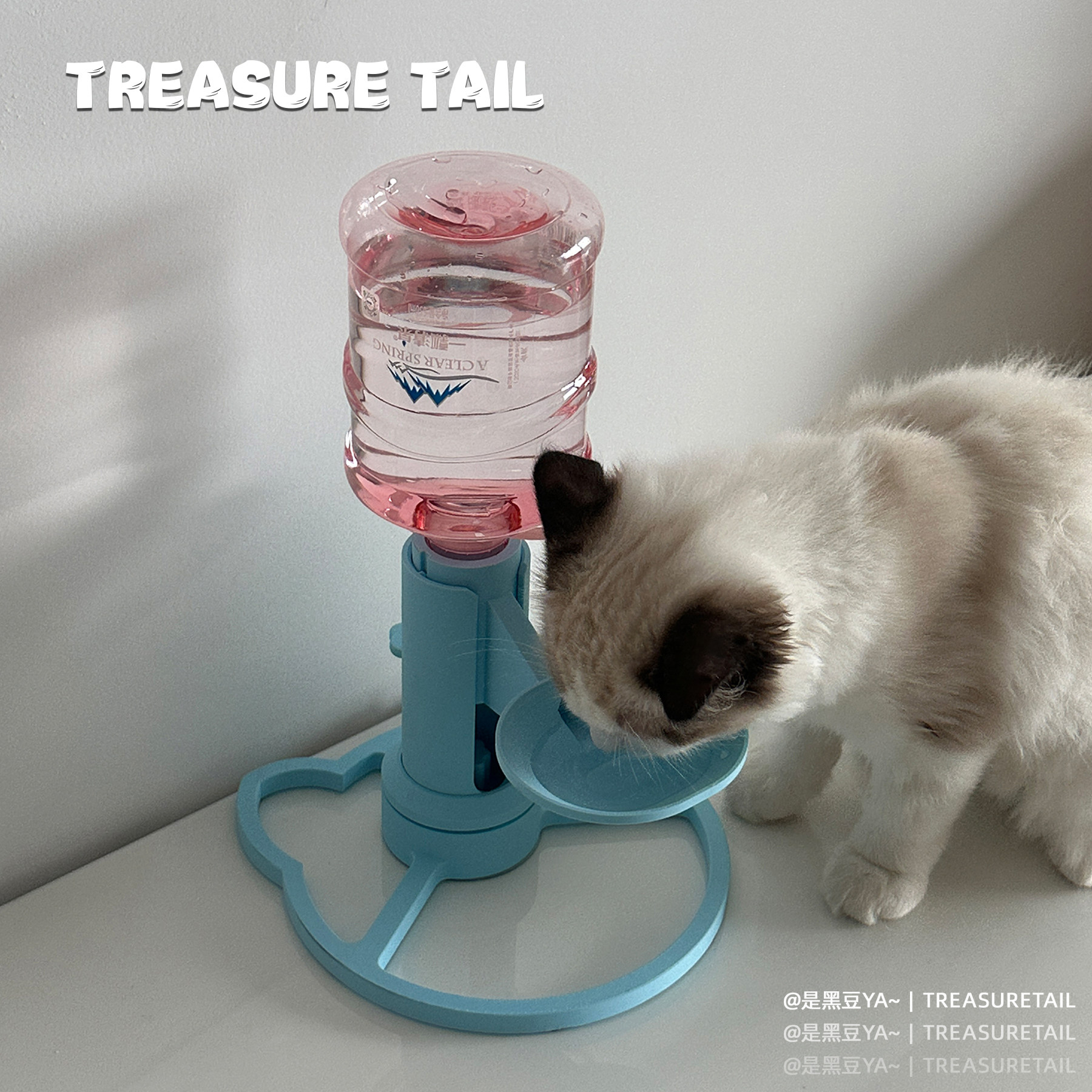 猫咪自动饮水器不插电免滤芯吸盘固定猫喂水器猫喝水碗宠物饮水机