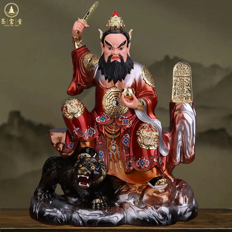 张天师像张道陵神像龙虎山骑虎家用堂口供奉树脂摆件正一派祖师爷