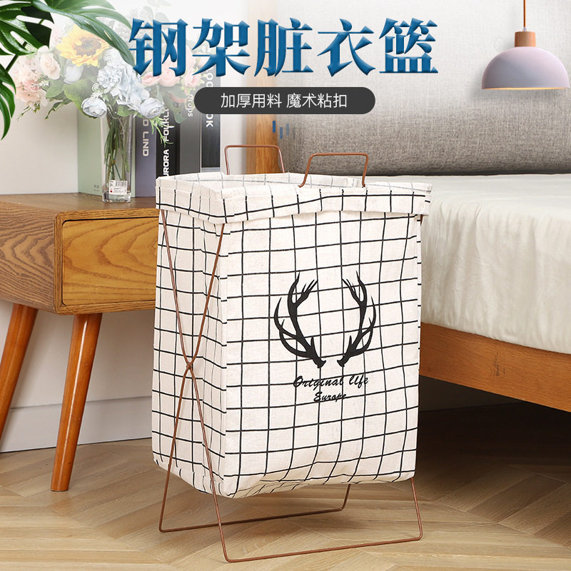 厂家供应钢架脏衣篮家居