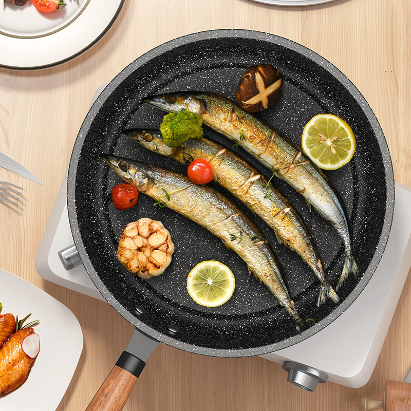 麦饭石煎锅不粘锅多功能
