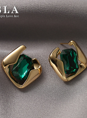 Simple Love Acc私家 你是我心中最亮的女孩水晶设计款高级耳环女