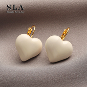 Simple 滴釉设计爱心高级感百搭原创耳环女 法式 Love Acc私家