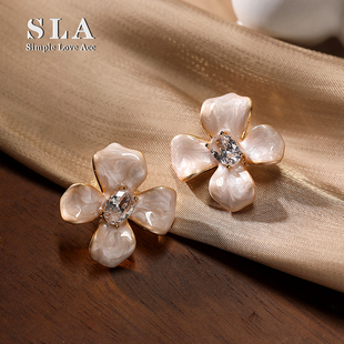 设计师法式 Acc私家 画釉高级气质简约银针耳环女 Love Simple