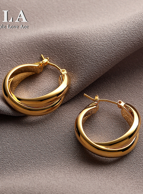 Simple Love Acc私家  金属圈圈耳环女2026新款简约气质高级感
