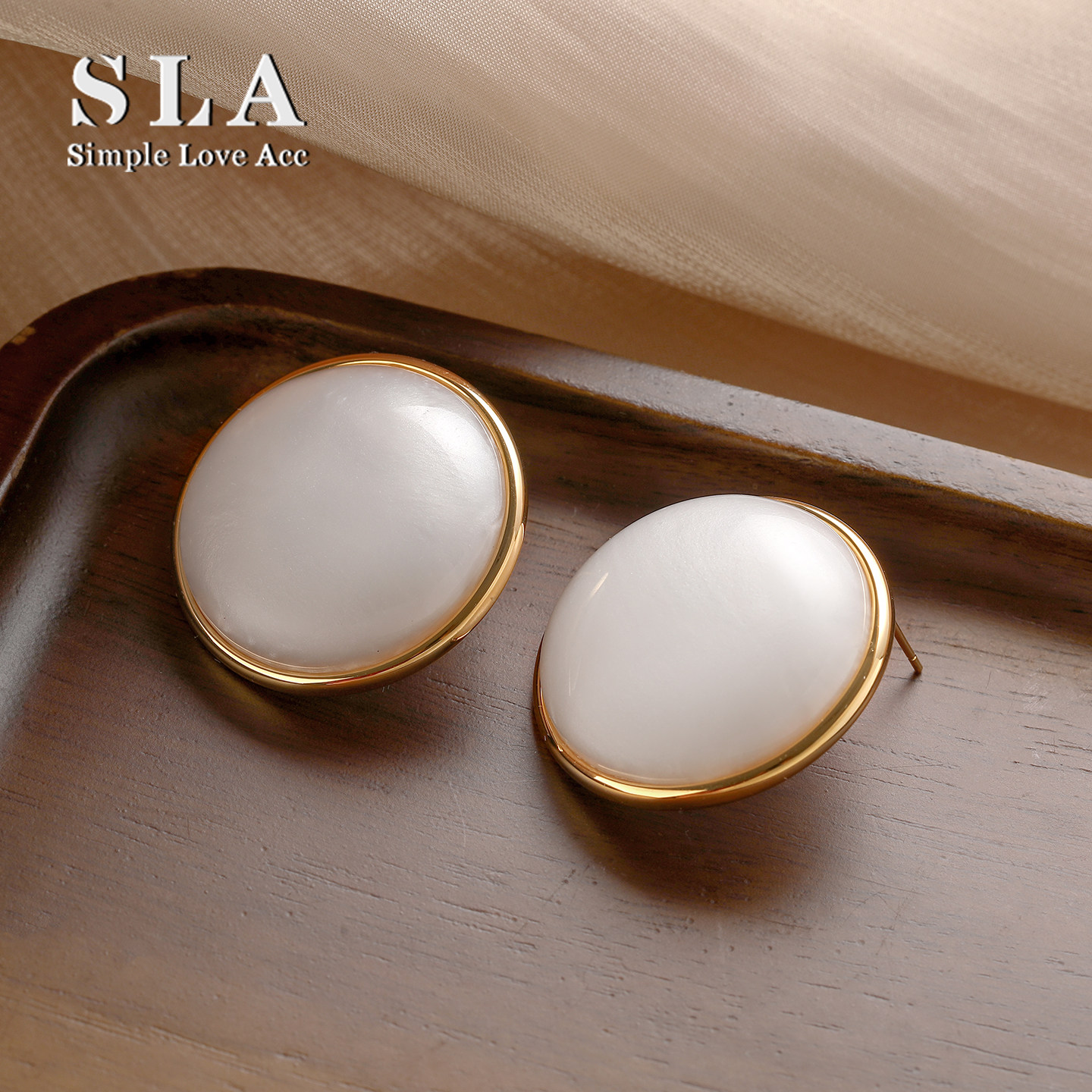 【新品八折】  2025年新款个性圆形树脂高级感银针耳环女潮