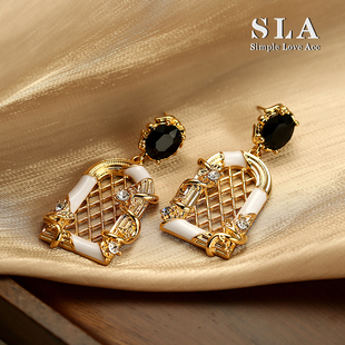 中古法式 Acc私家 古堡设计感高级钻石银针耳环女 Love Simple