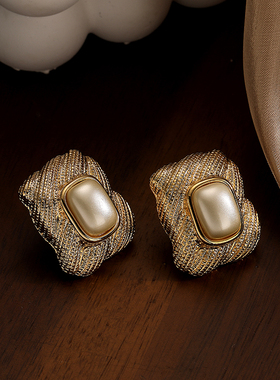 Simple Love Acc私家 高级感几何纹理小众设计复古气质银针耳环女