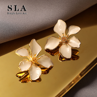 网红爆款 Acc私家 花朵滴釉小球球银针耳环女 Love Simple