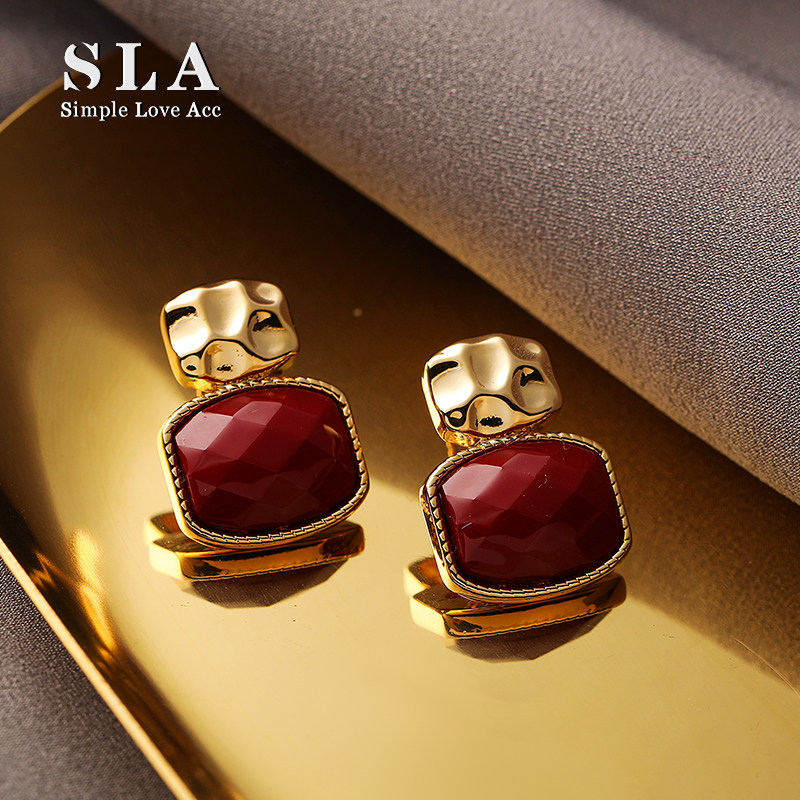 【新品八折】  法式设计款滴釉方形简约爆款银针耳环女,饰品/流行首饰/时尚饰品新,耳环,淘宝优惠券,粉丝福利购,淘宝优惠卷