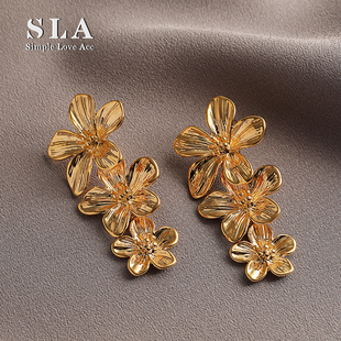 夸张长款 Acc私家 设计大小不一花朵高级银针耳环女 Love Simple