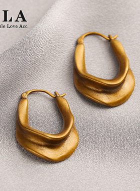 Simple Love Acc私家  复古爆款高级百搭气质异形法式耳环女