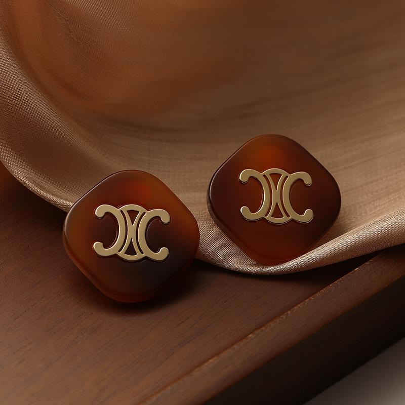 Simple Love Acc私家  小众设计高级感轻奢复古方形银针耳环女