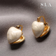 Acc私家法式 Simple Love 港风白色滴釉爱心小众设计感银针耳环女