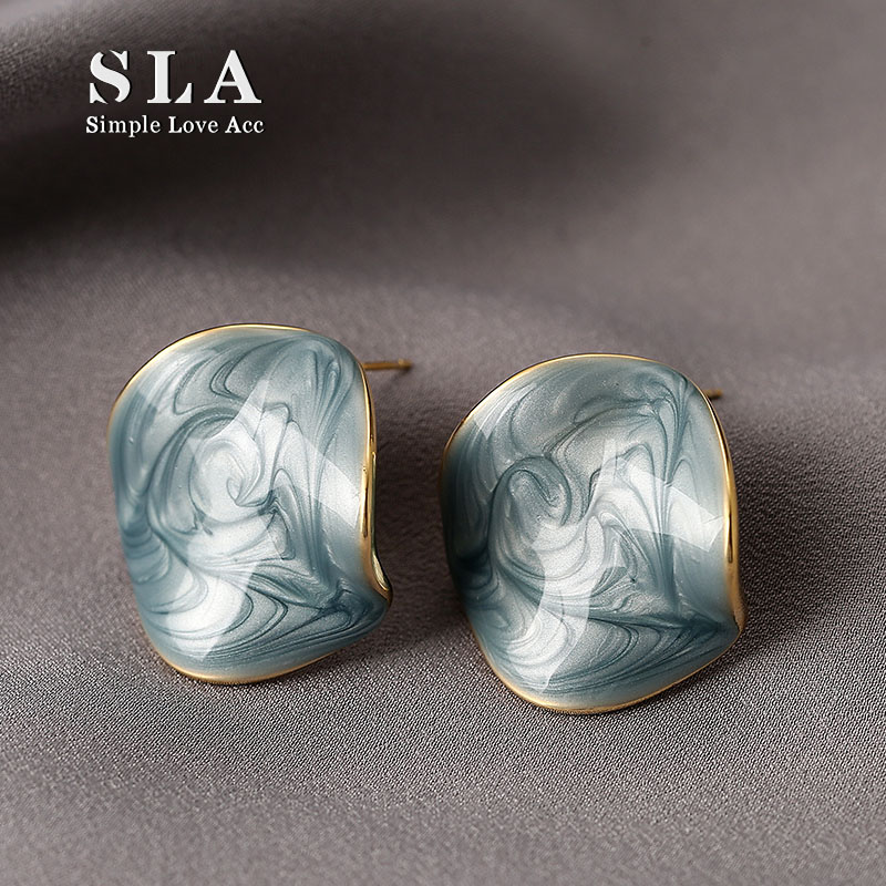 轻度法式滴釉女滴釉耳环