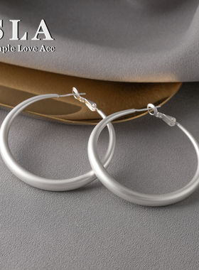Simple Love Acc私家 欧美冷淡风银色素圈 气质个性银针耳环女潮