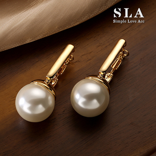 方口珍珠小众设计感高级银针耳环女 Acc私家法式 Simple Love
