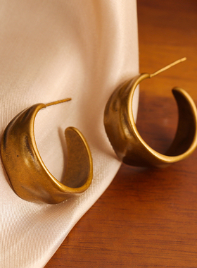 Simple Love Acc私家  欧美复古做旧高级感气质夸张银针耳环女