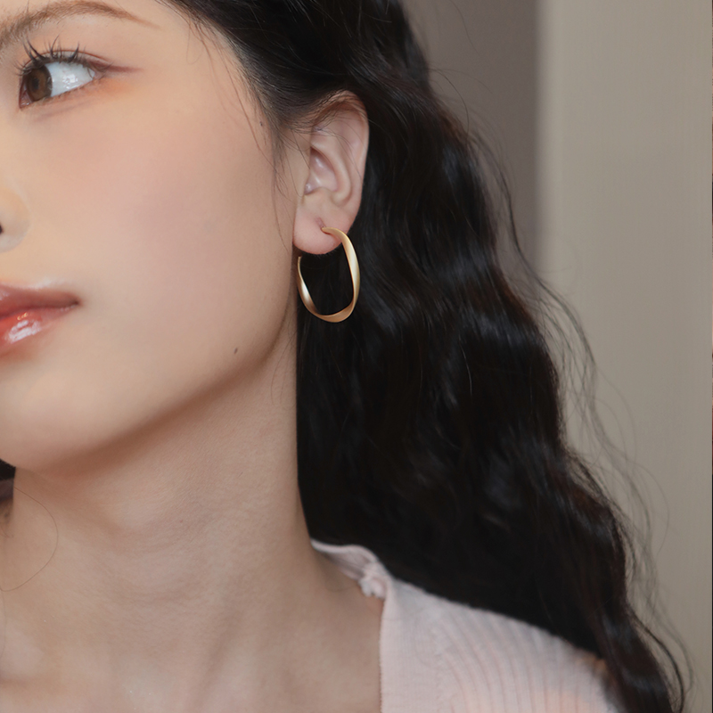 Simple Love Acc私家  简约爆款磨砂  冷淡风哑光质感银针耳环女