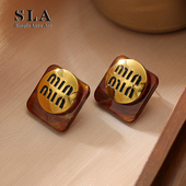 Simple 复古字母高级感简约银针耳环女 美拉德爆款 Love Acc私家