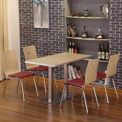 肯德基汉堡快餐桌椅小吃面馆食堂奶茶冷饮店简约分体软包4人桌椅