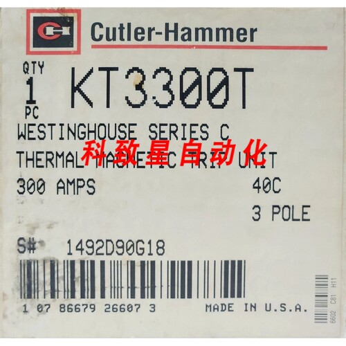 工业配件KT3300T 3极 300 AMP K FRAME TRIP UNIT 1492D90G18 TYP