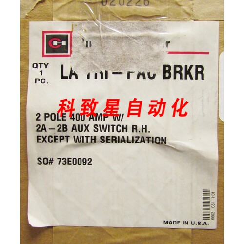 工业配件LA2400PR TYPE LA TRI PAC CIRCUIT BREAKER 2 POLE 400