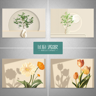 光影绿植电表箱贴纸装饰遮挡弱电箱多媒体墙贴防水瓷砖遮洞自粘