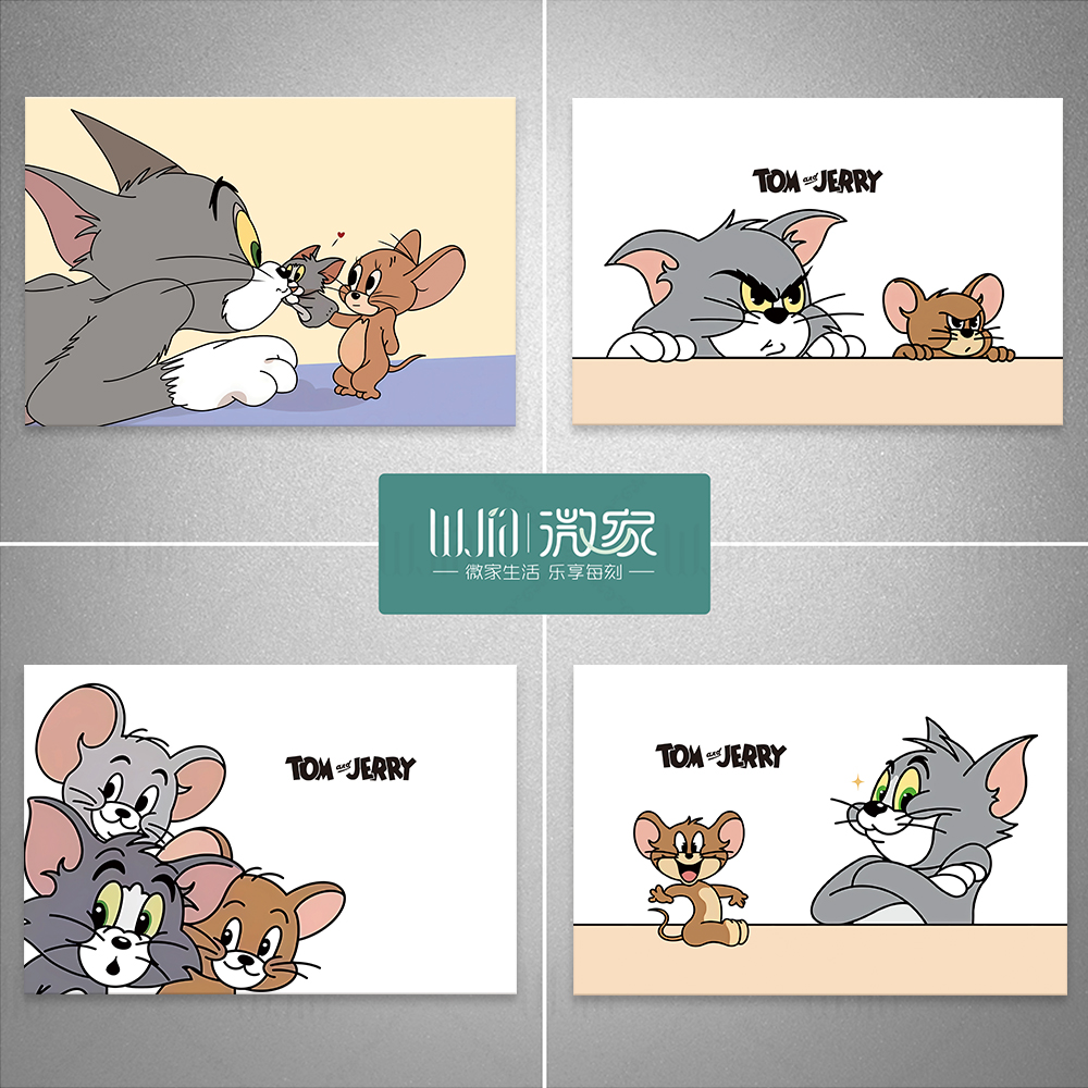 新品猫和老鼠电表箱贴纸装饰画