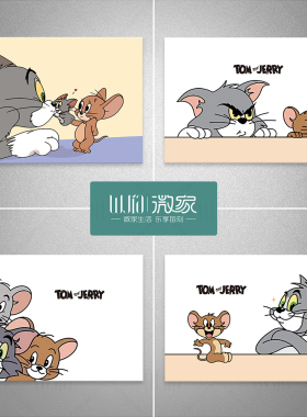 新品猫和老鼠电表箱贴纸装饰画