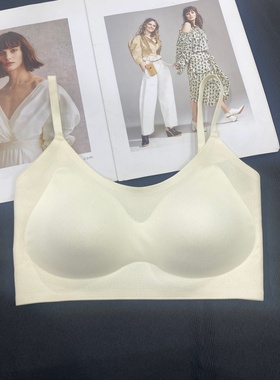 裸感无痕露背吊带抹胸内衣薄款小胸聚拢无钢圈防走光V领裹胸美背