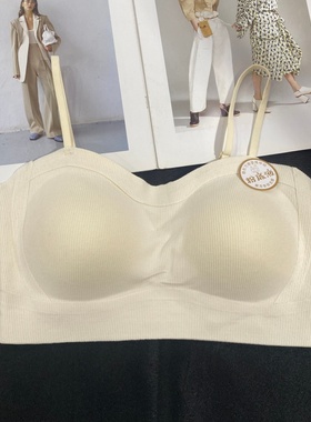 新款时尚一字领粉底液抹胸美背固定杯聚拢防走光裹胸内衣3559