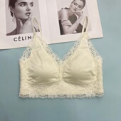 A010法式 性感缎面蕾丝抹胸美背女薄款 聚拢固定杯防走光裹胸内衣